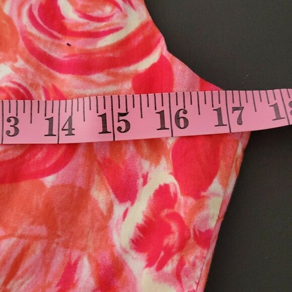 Garnet Hill Red & Pink Spring Floral Cotton Fit & Flare Dress Size 10 Petite - Picture 8 of 12